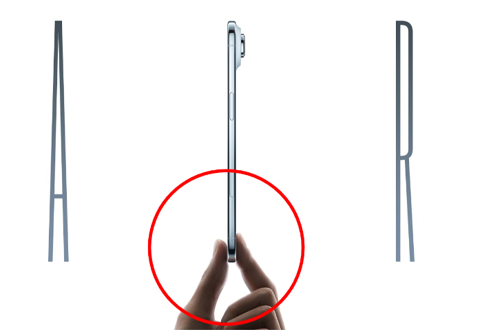 애플이 공식 홈페이지 전면에 신제품 '아이폰 에어' 두께를 집게 손으로 강조한 사진을 배치해놨다. 다만 한국 도메인에서만 '집게 손' 사진이 삭제돼 있어 그 배경에 관심이 모인다. /사진=애플 홈페이지 미국 도메인