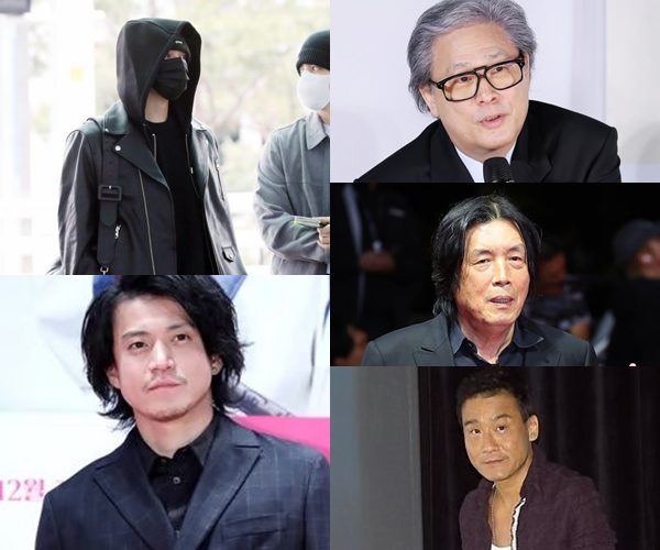 (왼쪽 상단부터 시계방향) 세븐틴 준, 박찬욱 감독, 이창동 감독, 양가휘, 오구리 슌 / 사진=스타뉴스 DB