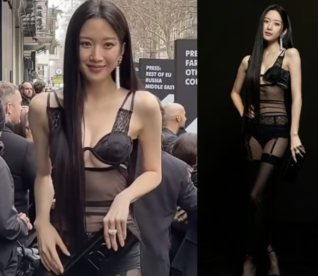 배우 문가영은 지난해 2월 이탈리아 밀라노에서 열린 '돌체앤가바나' 패션쇼에서 파격적인 란제리 룩으로 눈길을 끌었다. /사진=코스모폴리탄 영상 캡처, 돌체앤가바나 인스타그램 