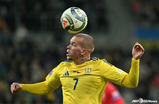 우크라이나 국가대표팀에서 경기를 치르는 미하일로 무드리크. /AFPBBNews=뉴스1