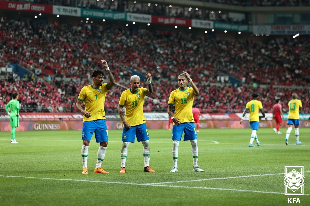 지난 2022년 6월 서울월드컵경기장에서 열린 브라질과의 A매치 친선경기 모습. /사진=대한축구협회 제공