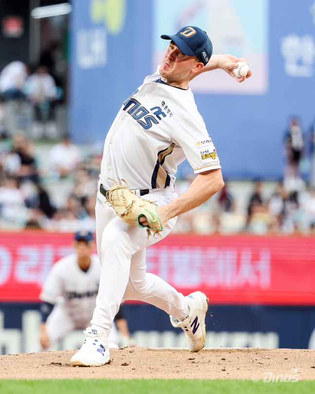 NC 선발 라일리 톰슨이 4일 창원 SSG전에서 역투하고 있다. /사진=NC 다이노스 제공