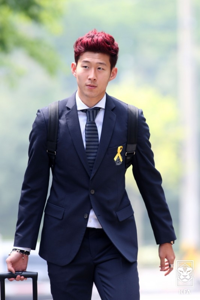 지난 2014년 당시 축구대표팀 소집을 위해 파주 축구대표팀 트레이닝센터로 향하고 있는 손흥민. /사진=대한축구협회 제공