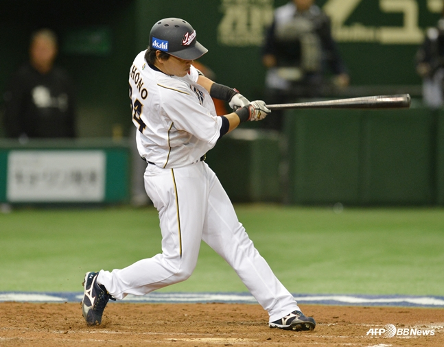 2013년 3월 열린 월드베이스볼클래식에 일본대표팀 소속으로 나섰던 초노의 모습. /AFPBBNews=뉴스1