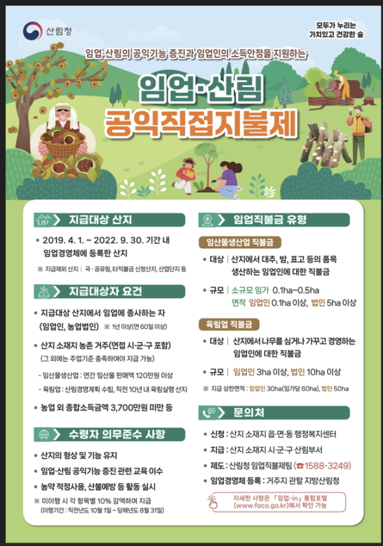 임업직불금제도 홍보 포스터./사진제공=산림청