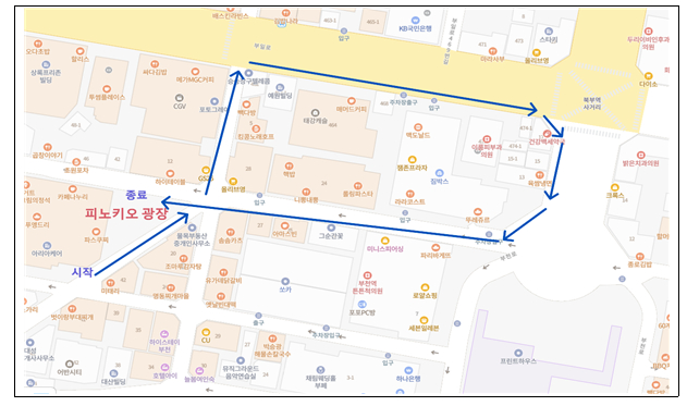 가두 캠페인 코스./사진제공=/사진제공=시민단체 제공