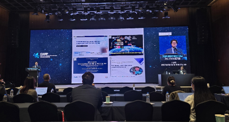 조영재 분당서울대병원 교수가 '한국형 알파-H 프로젝트'의 의료 난제 극복을 위한 우주 의학 혁신 의료 기술 개발에 대해 소개하고 있다./사진=박정렬 기자