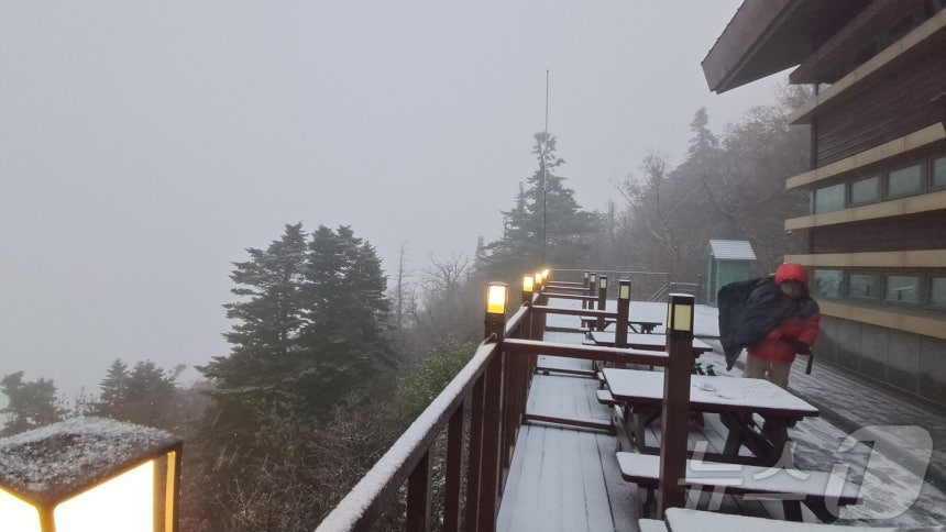 20일 오전 설악산 고지대에 올해 첫눈이 관측됐다. /사진=뉴스1(설악산 국립공원사무소 제공)