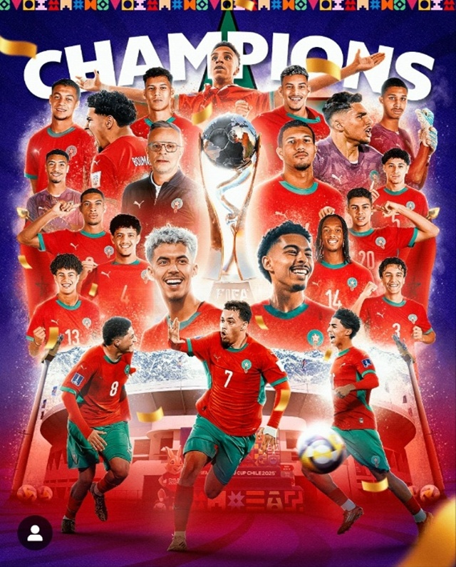 모로코 U-20 월드컵 우승 기념 포스터. /사진=국제축구연맹(FIFA) SNS