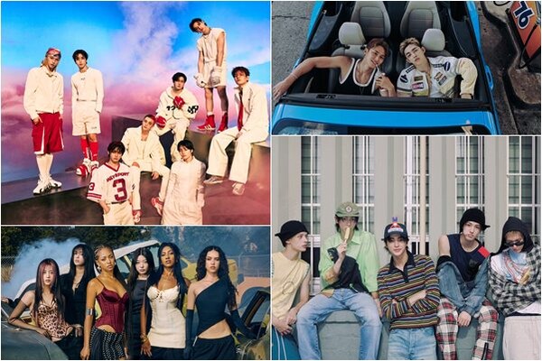 (왼쪽 상단부터 시계방향) 스트레이 키즈, 세븐틴, 코르티스, 캣츠아이 / 사진=JYP엔터테인먼트, 플레디스 엔터테인먼트, 빅히트 뮤직, 하이브 아메리카