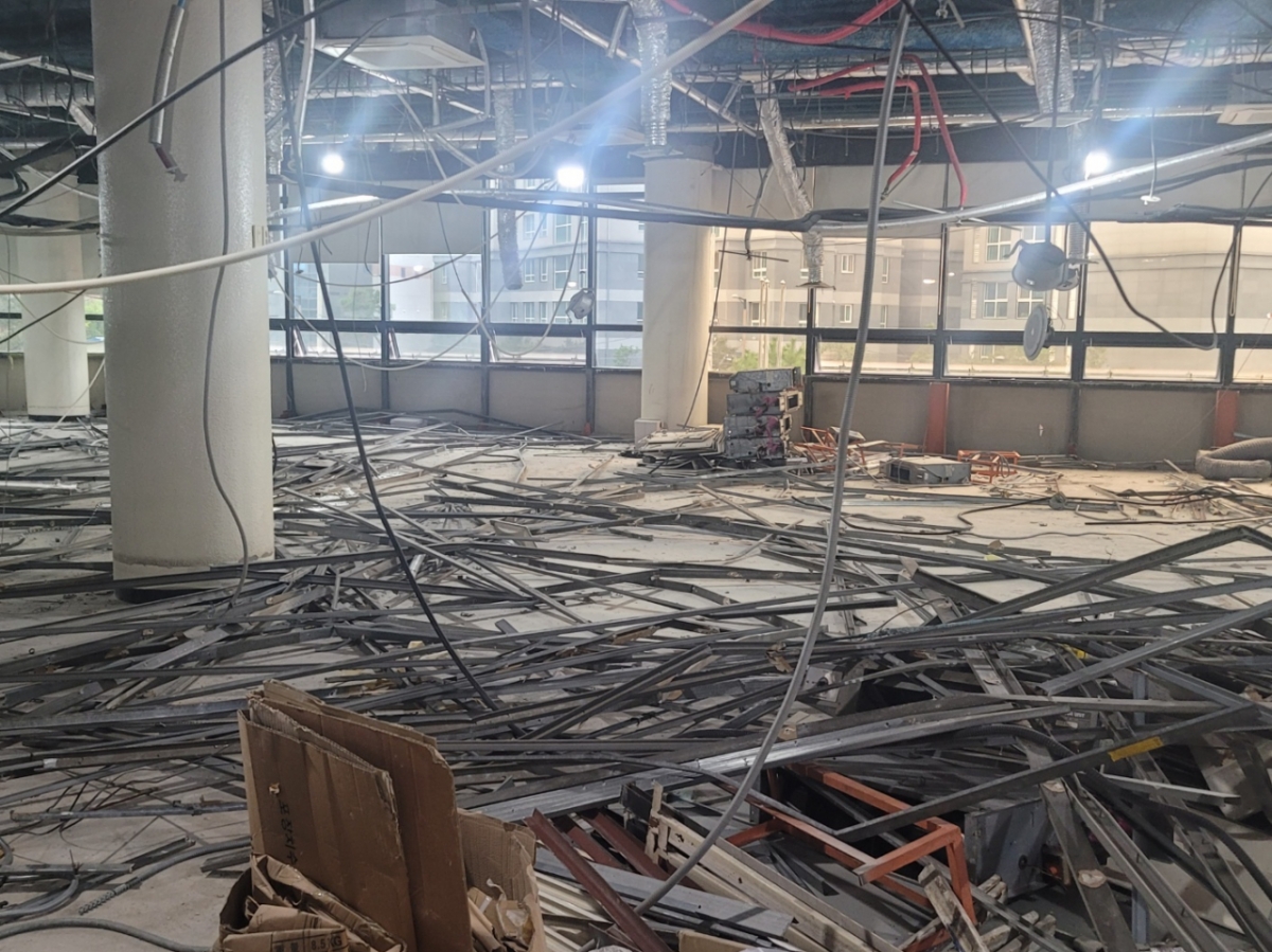 해수부 부산 이전시 임시청사에 어린이집이 들어설 2층 공간./사진=오세중 기자.