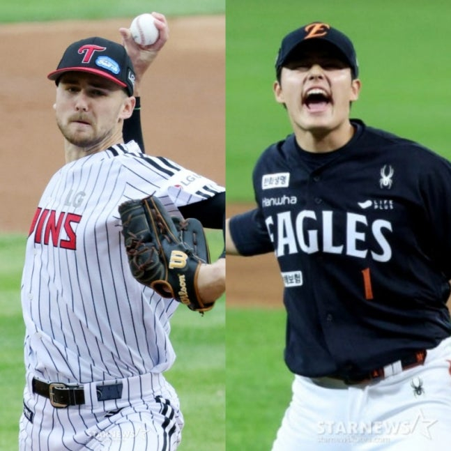 LG 앤더스 톨허스트(왼쪽)와 한화 문동주. /사진=김진경 대기자