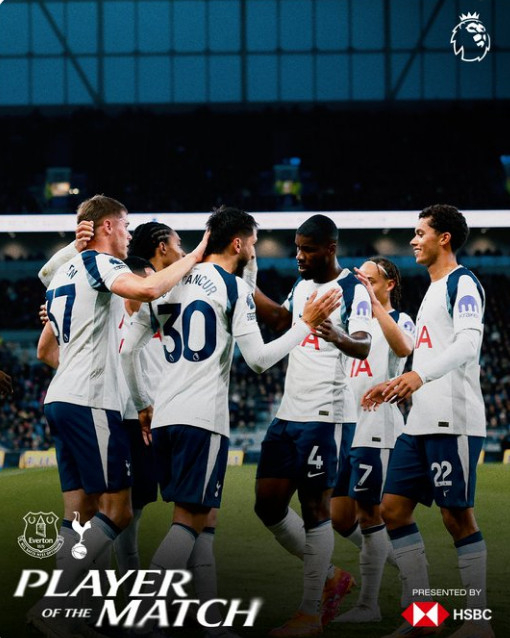 토트넘 선수들이 27일 오전 1시30분(한국시간) 영국 리버풀의 힐 디킨슨 스타디움에서 열린 에버튼과 '2025~2026시즌 잉글리시 프리미어리그(EPL)' 9라운드 원정에서 승리한 뒤 기쁨을 나누고 있다. /사진=토트넘 공식 SNS 갈무리