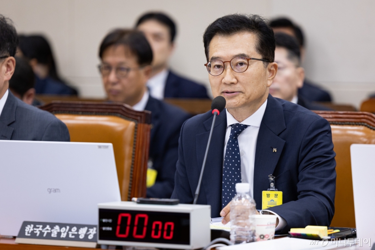 안종혁 한국수출입은행장 직무대행이 27일 서울 여의도 국회에서 열린 기획재정위원회의 한국수출입은행 등에 대한 국정감사에서 의원 질의에 답하고 있다. 2025.10.27/사진=뉴스1 /사진=(서울=뉴스1) 유승관 기자