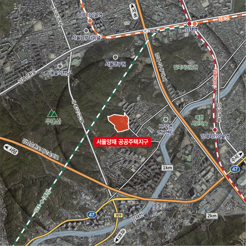 '서울양재 공공주택지구' 위치도 /사진제공=LH