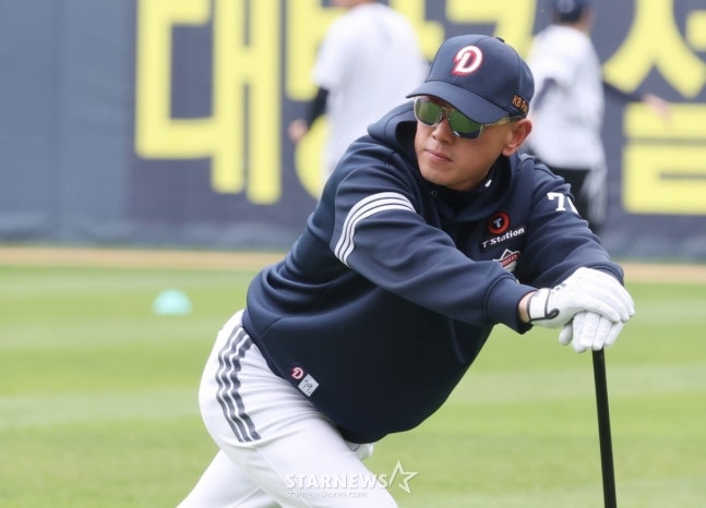 박정배 코치의 두산 시절. /사진=김진경 대기자