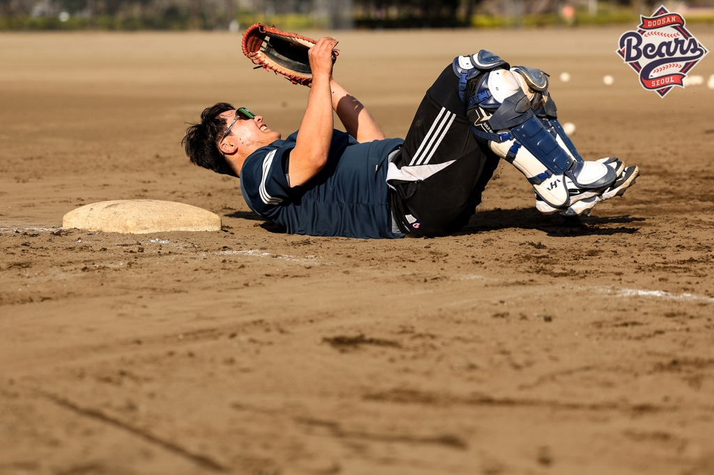 김기연의 미야자키 마무리 캠프 훈련 모습. /사진=두산 베어스 제공