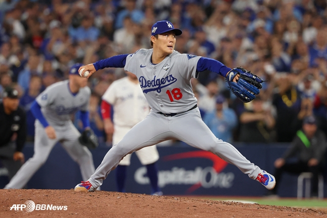 구원 투수로 등판한 야마모토. /AFPBBNews=뉴스1