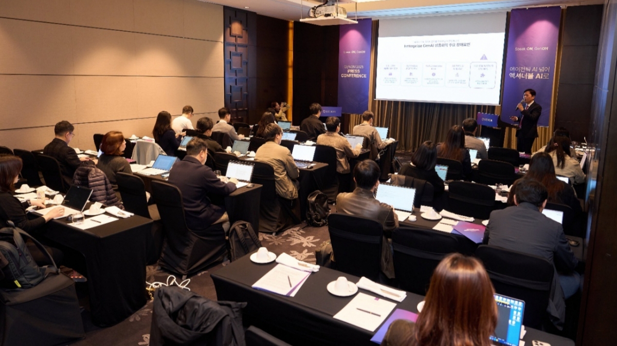 5일 서울 여의도에서 열린 제논의 AI 솔루션 '원에이전트'(OneAgent) 출시 관련 기자간담회 /사진=제논 제공