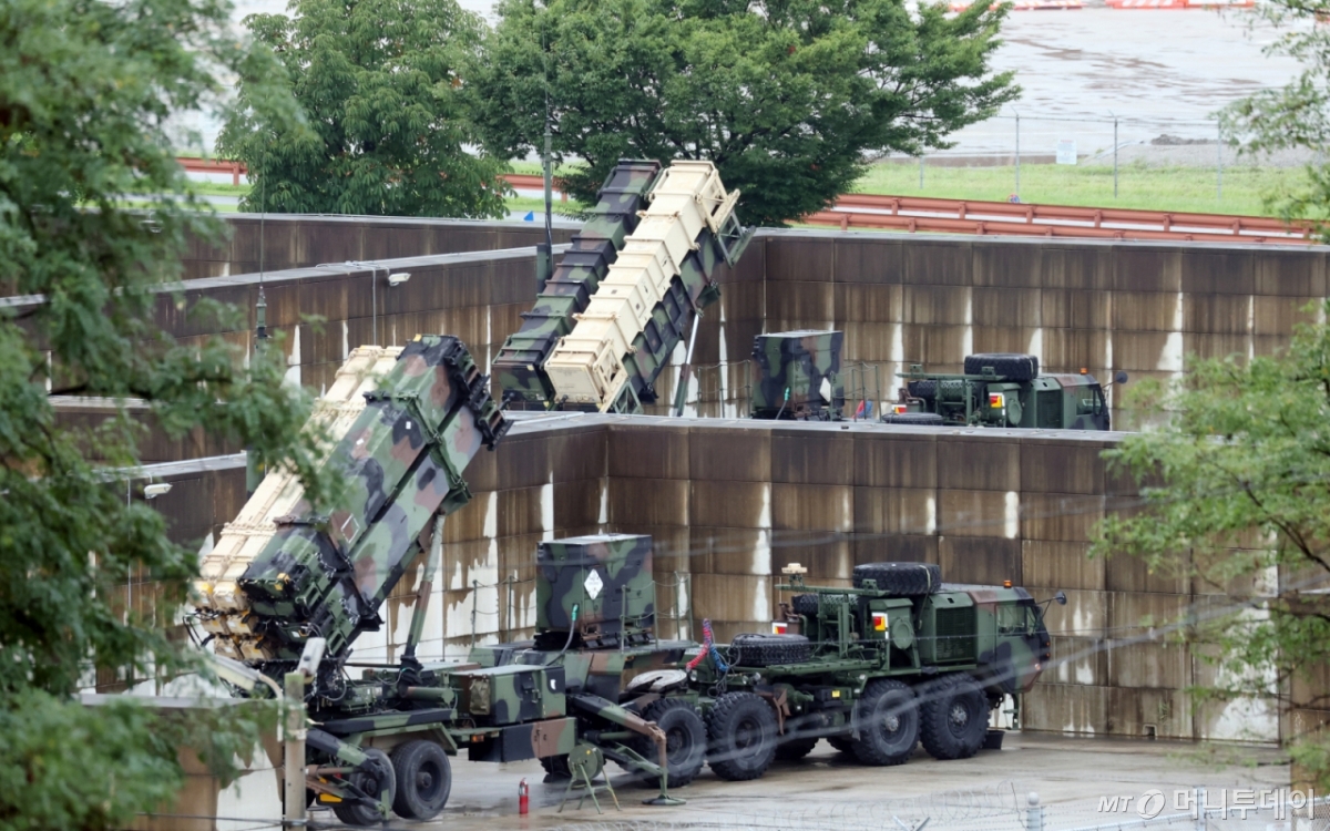 지난 8월26일 경기 평택시 주한미군 오산공군기지에 패트리엇(PAC-3) 미사일이 배치되어 있는 모습. / 사진=뉴스1