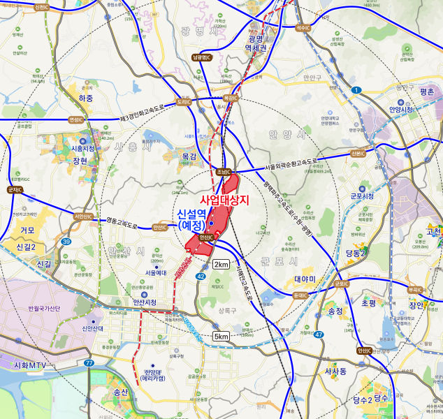 안산 장상신도시 위치도./사진제공=안산시