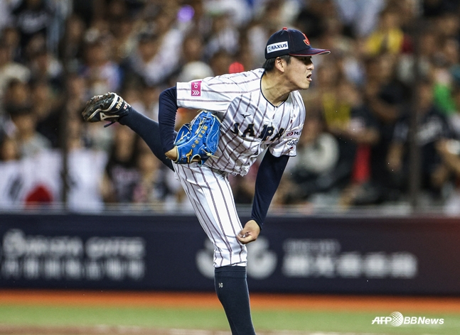 지난 2024년 11월 대만에서 열린 프리미어12에서 한국전에 등판한 스미다의 모습. /AFPBBNews=뉴스1