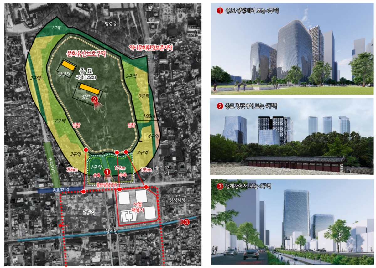 종묘 경관시뮬레이션 /사진제공=세운4구역 주민 대표 회의