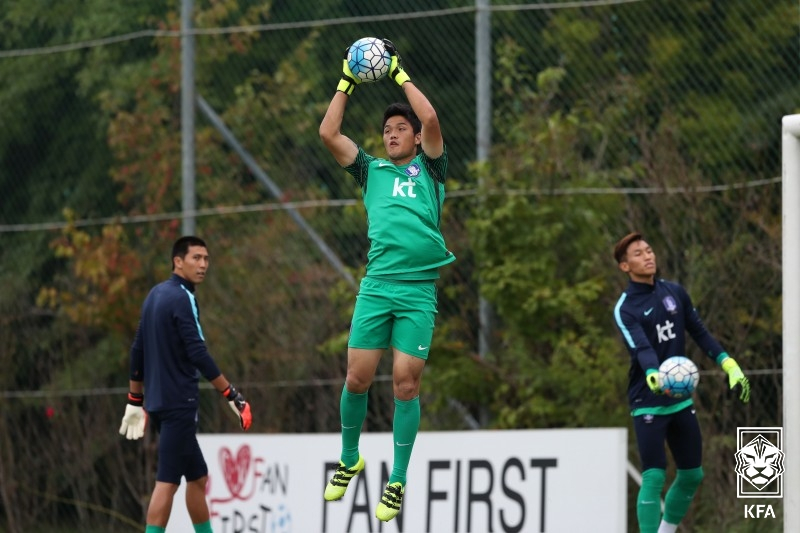지난 2016년 국가대표팀 골키퍼 시절이던 정성룡. /사진=대한축구협회 제공