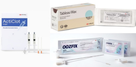 (사진 왼쪽부터 시계방향으로) 액티클랏, 타블로왁스, 우즈픽스./사진=한미사이언스