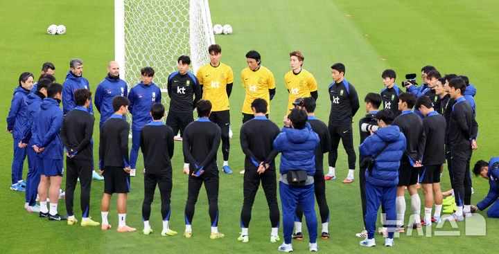 한국 축구대표팀 선수단 모습. /사진=뉴시스