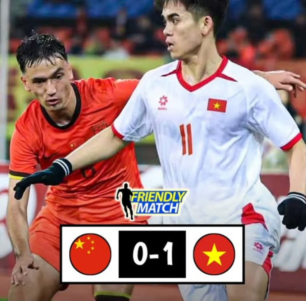 중국 U-22 대표팀은 12일(한국시간) 중국 판다에서 열린 '2025 중국축구협회(CFA) 판다컵 국제 친선대회' 1차전에서 베트남에 0-1로 패했다. /사진=아세안풋볼 갈무리