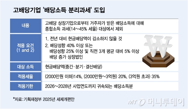 고배당기업 '배당소득 분리과세' 도입/그래픽=김다나