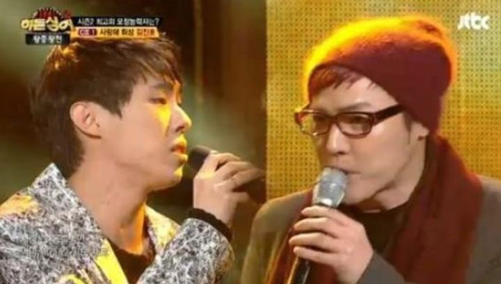 김진호는 2013년 JTBC '히든싱어2' 왕중왕전에 휘성 모창 능력자로 출연해 우승하면서 얼굴을 알렸다./사진=JTBC '히든싱어2' 갈무리 