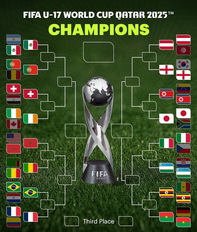 2025 FIFA U-17 월드컵 16강 토너먼트 대진표. /사진=풋볼 스테이지 SNS 캡처