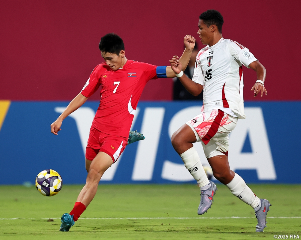 19일(한국시간) 카타르 도하의 어스파이어존에서 열린 2025 FIFA U-17 월드컵 16강전 북한-일본전 경기 모습. /사진=FIFA 제공