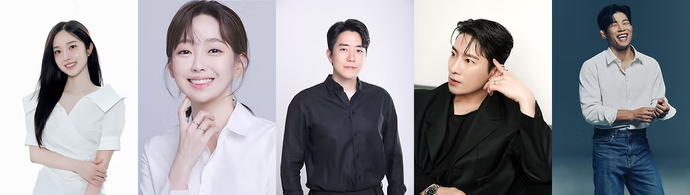 국군예우사업회 홍보대사로 위촉되는 (왼쪽부터)방송인 이혜성과 강아랑, 유투버 '부읽남' 정태익·'에이전트 H' 황지훈, 전 레슬링 국가대표 정지현. /사진제공=국군예우사업회