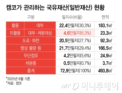 캠코가 관리하는 국유재산(일반재산) 현황/그래픽=이지혜