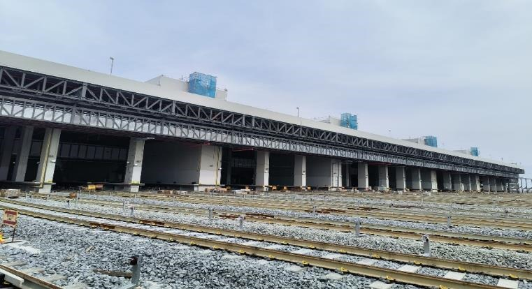 전동차가 차량기지로 들어가기 위한 레일 /사진제공=GS건설