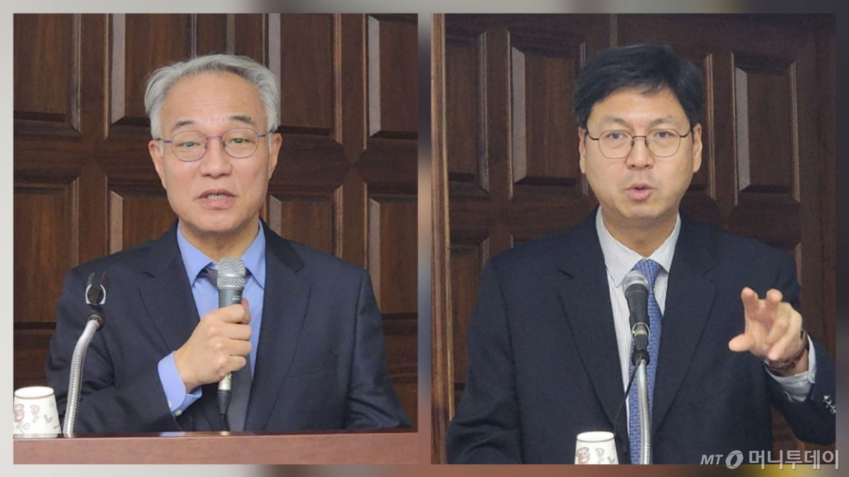 (사진 왼쪽부터) 박은철 연세대 보건정책 및 관리연구소 소장, 신현웅 한국보건사회연구원 보건의료정책연구실 실장. /사진=정심교 기자