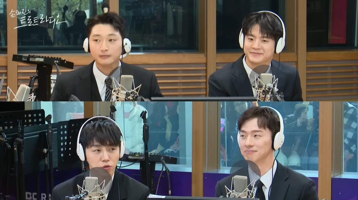 '열혈농구단' 멤버들이 가수 손태진의 코트 위 모습을 극찬했다. /사진=유튜브 채널 '트로트라디오' 캡처