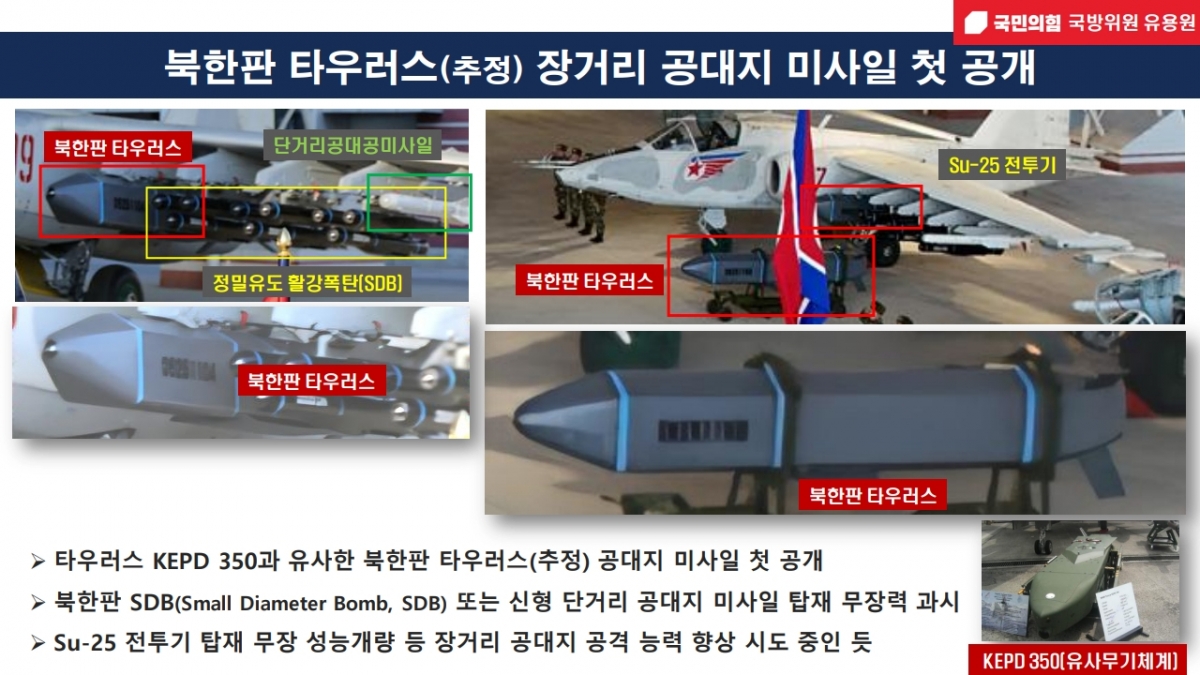 군사전문기자 출신 유용원 국민의힘 의원이 분석한 30일 북한 노동신문에 의해 공개된 '북한판 타우러스'./사진제공=유용원 국민의힘 의원실