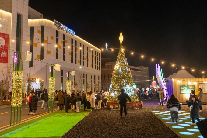 ▲2024 대천겨울바다사랑축제 당시 설치된 크리스마스 트리/사진제공=보령축제관광재단