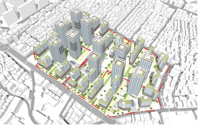  총 5개 모아주택 구역에서 2595가구(임대 577가구 포함)가 공급될 강북구 수유동 392-9번지 일대 조감도/ 사진제공=서울시