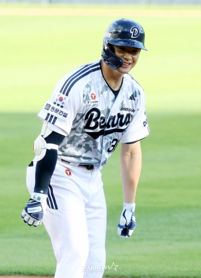 두산 시절 김재환. /사진=김진경 대기자