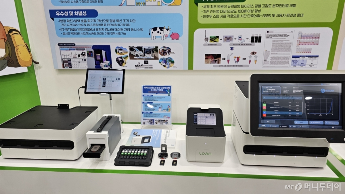 디지털유전자증폭 PCR 진단장비업체인 옵토레인(OPTOLANE)이 농림축산검역본부와 공동으로 개발한 세계 첫 바이오 반도체 기반의 구제역 분자 진단키트. /사진=정혁수