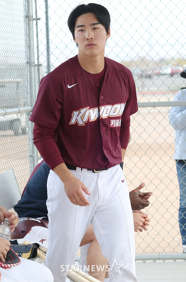 지난 2월 미국 스프링캠프에서의 이주형 모습. /사진=김진경 대기자