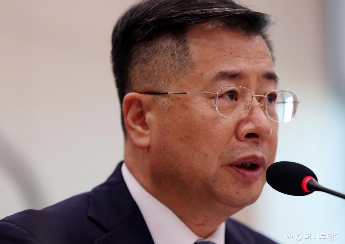 강경성 대한무역투자진흥공사 사장이 16일 오전 서울 여의도 국회 산업통상자원중소벤처기업위원회에서 열린 대한무역투자진흥공사·한국무역보험공사 등에 대한 국정감사에서 의원 질의에 답하고 있다. 2025.10.16. /사진=뉴시스