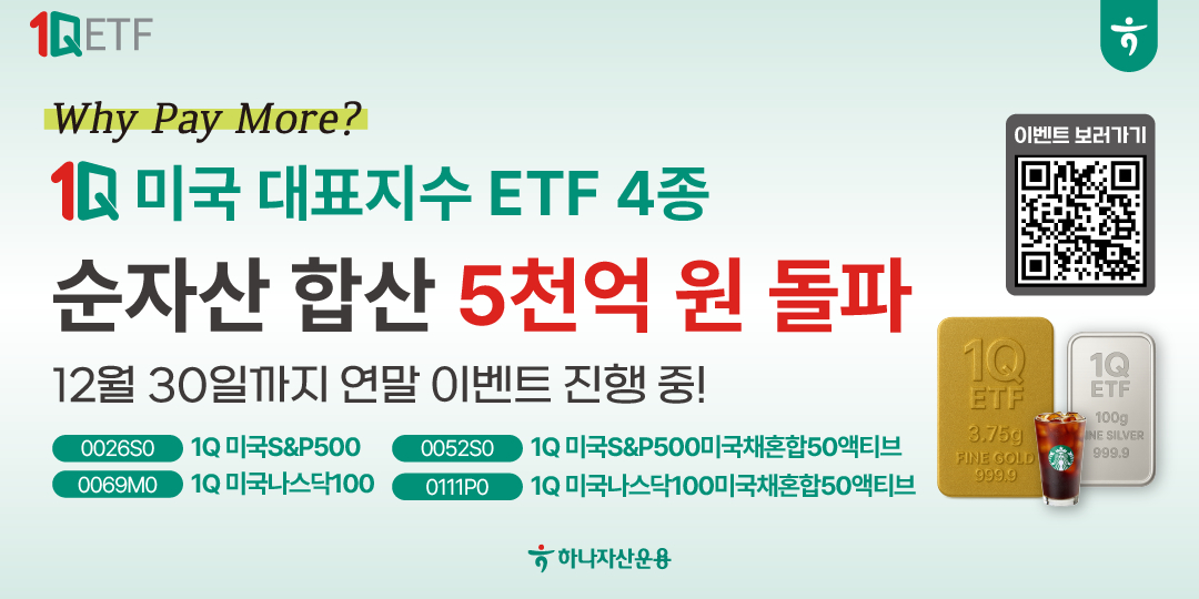 하나자산운용, 미국대표지수 ETF 4종 순자산 5000억 돌파