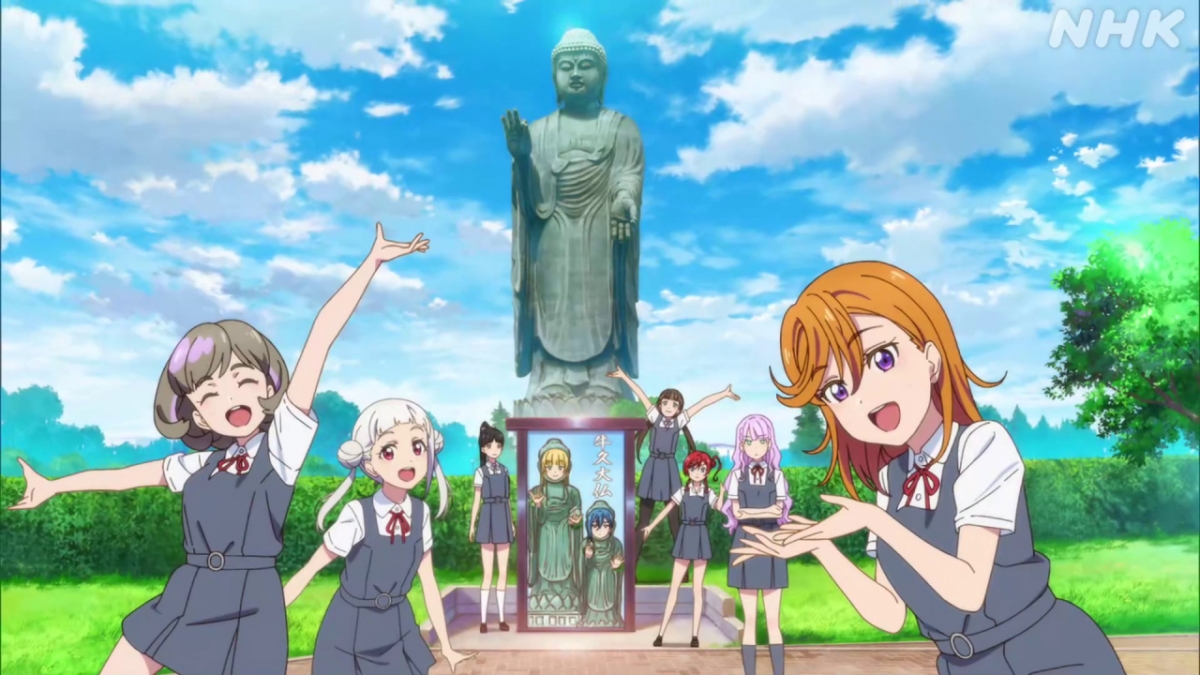 애니메이션 '러브라이브'에 등장한 우시쿠시의 불상. / 사진 = NHK 제공