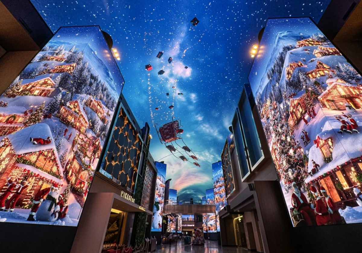 연말 시즌, 인스파이어 ‘오로라’에서 선보이는 미디어 아트 콘텐츠 ‘산타 빌리지’/사진제공=인스파이어